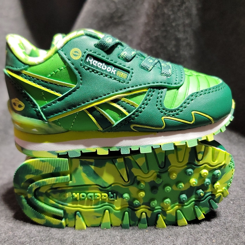 Reebok PJ Masks x Classic Leather Step 'n' Flash Toddler 'Gekko' Size 5C